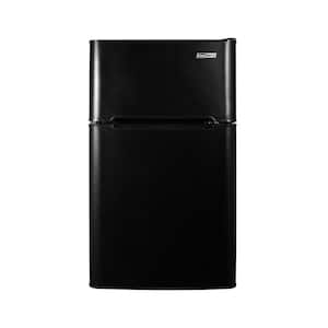 19 in. 3.2 cu. ft. 110V Compact 2-Door Mini Refrigerator in Black with Reversible Door