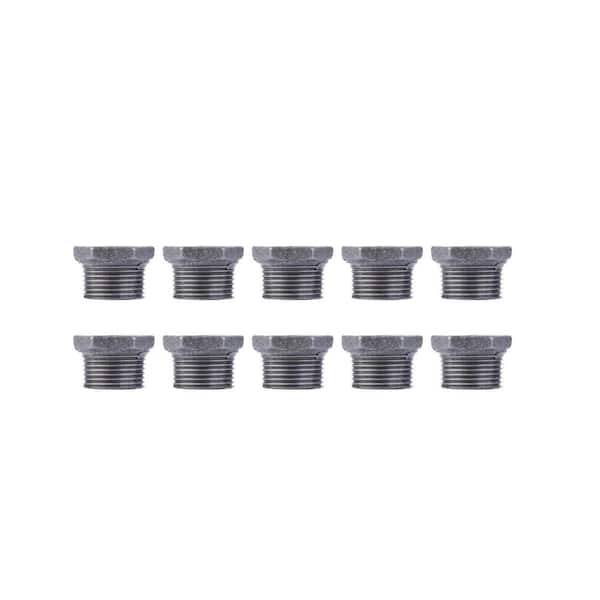 PIPE DECOR 3/4 in. x 1/2 in. Black Iron Bushing Fitting (10-Pack)