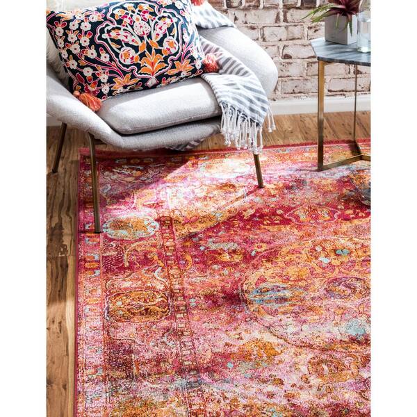 Baracoa Collection Area Rug - Rumba (8 ft. x 10 ft. Rectangle Red/Brown)