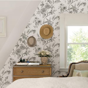 White Charcoal Longwood Peel and Stick Wallpaper Sample