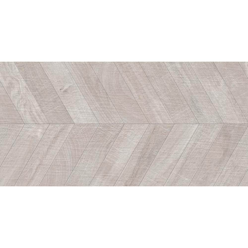 Bois 23.7 in. x 47.25 in. Chevron Matte Gray Porcelain Rectangular Wall and Floor Tile (15.49 sq. ft./case) (2-pack) price history on PriceWatchPro