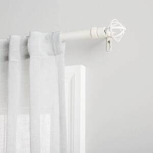 Jetson 36 in. - 72 in. Adjustable 1 in. Single Curtain Rod Kit Matte White with Finial