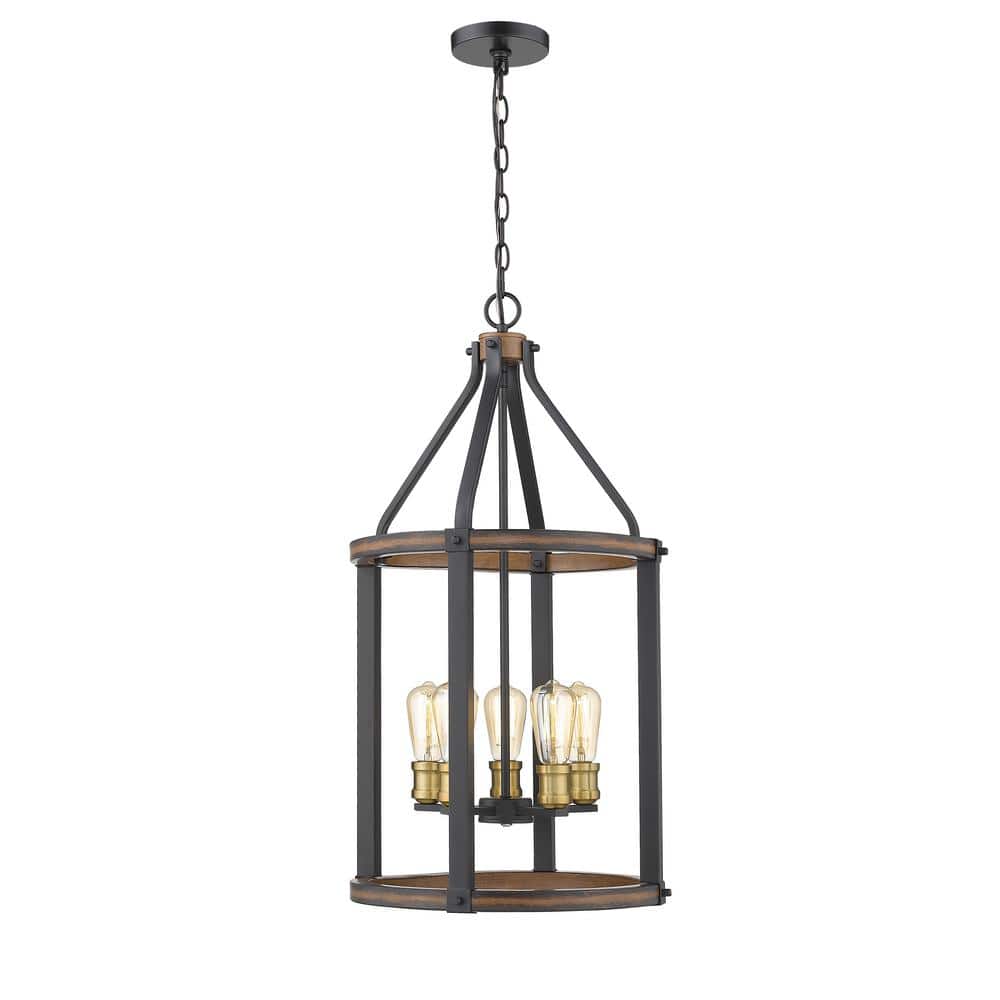 Kirkland Rustic Mahogany 31" Glass Drum LED Pendant Light