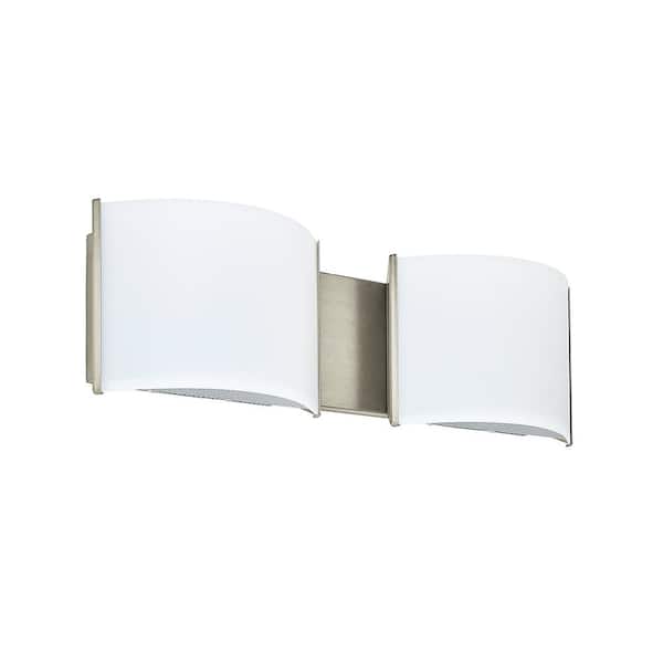 Unbranded Grace 19 in. 2-Light Brush Nickel LED Vanity Light