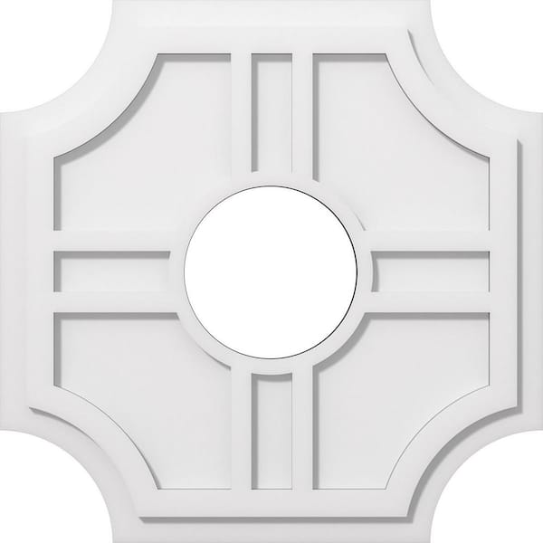 Ekena Millwork 1 in. P X 7-1/4 in. C X 22 in. OD X 7 in. ID Haus Architectural Grade PVC Contemporary Ceiling Medallion