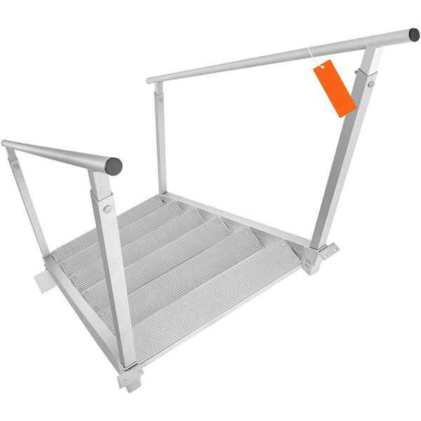 Retractable Dock Ladder 6-Steps 4 in. Wide Standard Adjustable Swim Ladder Aluminum 500 lbs. Load, Dock Ladder
