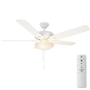 Holly Springs 52 in. Matte White LED Smart Hubspace Ceiling Fan with Light Kit and Remote Control