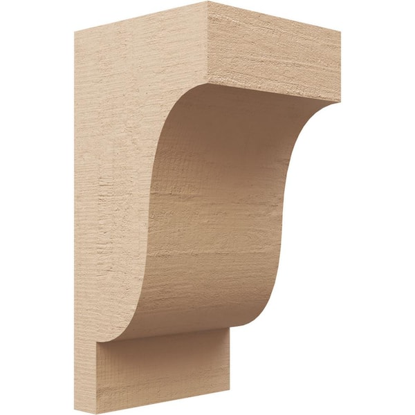 Ekena Millwork 8 in. x 24 in. x 16 in.Classic Bryant Rough Cedar Woodgrain TimberThane Corbel, Primed Tan