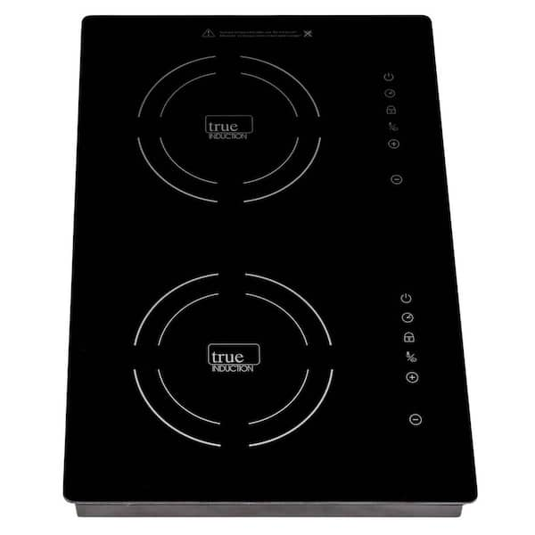 TI-2BN 14 in. Vertical Dual Element Black Induction Glass-Ceramic Cooktop 1750W 858UL Certified