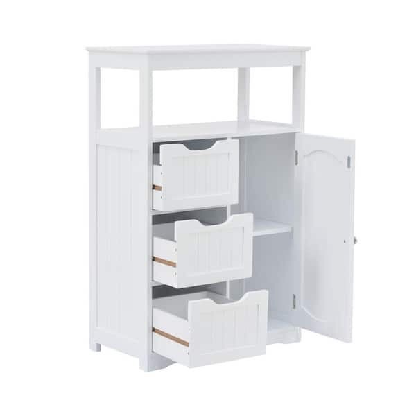 Satico 22.00 in. W x 12.00 in. D x 34.00 in. H MDF White 3-Drawer