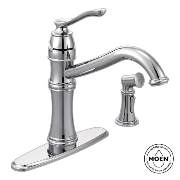 Belfield Single-Handle Standard Kitchen Faucet with Side Sprayer in Chrome