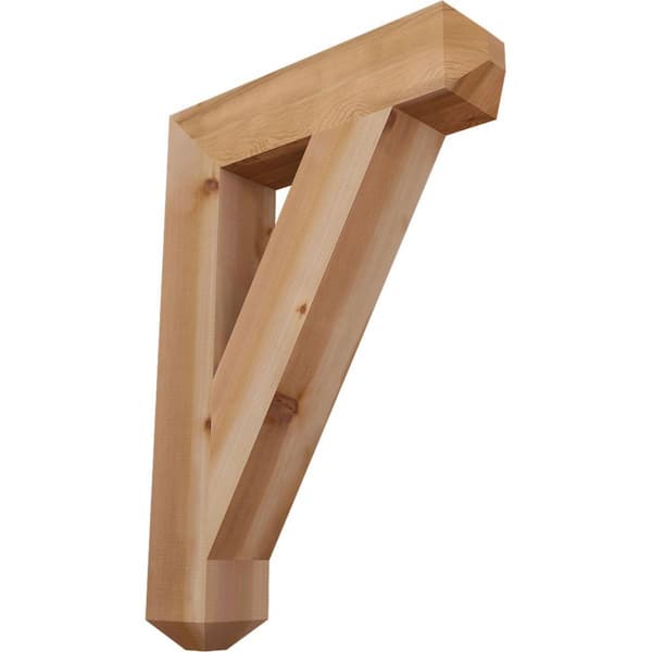 Ekena Millwork 5.5 in. x 40 in. x 28 in. Western Red Cedar Traditional Craftsman Smooth Bracket