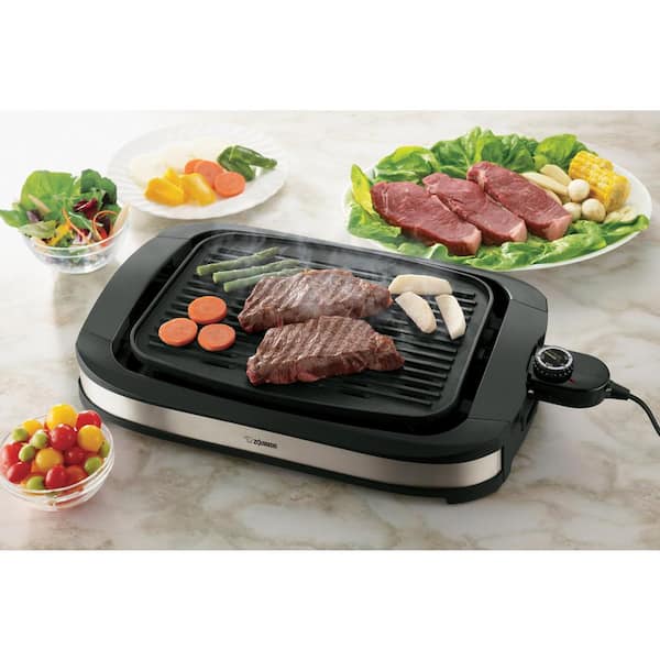 Hamilton Beach Electric Indoor Searing Grill, Removable Easy to Clean  Nonstick Cooking Plate, 6-Serving, Extra-Large Drip Tray, Stainless Steel,  25360 