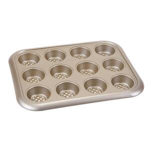 Aurelia Non-Stick 12-Cup Carbon Steel Muffin Pan in Gold