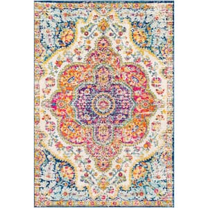 Alois Pink/Blue 5 ft. 3 in. x 7 ft. 6 in. Oriental Area Rug
