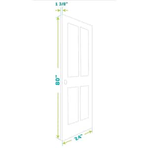 24 in. x 80 in. x 1-3/8 in. Shaker White Primed 5-Panel Solid Core Wood Interior Slab Door