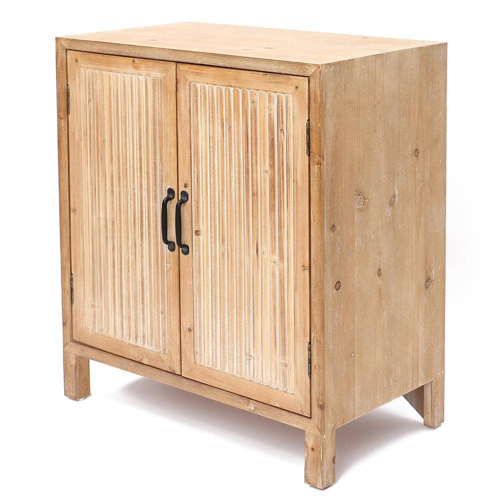 Rustic Fir and Manufactured Wood 2-Door Storage Cabinet