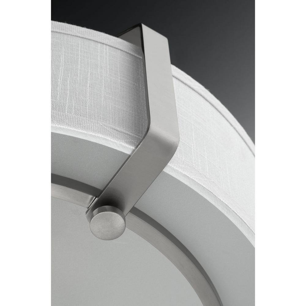 Brushed Nickel 6-Light Drum Pendant with Glass Diffuser