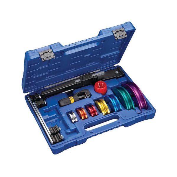 1/4-7/8 in. Pipe Capacity Alloy Ratchet Tube Bender Kit Smooth Consistent Bends Secure Mandrel Attachments