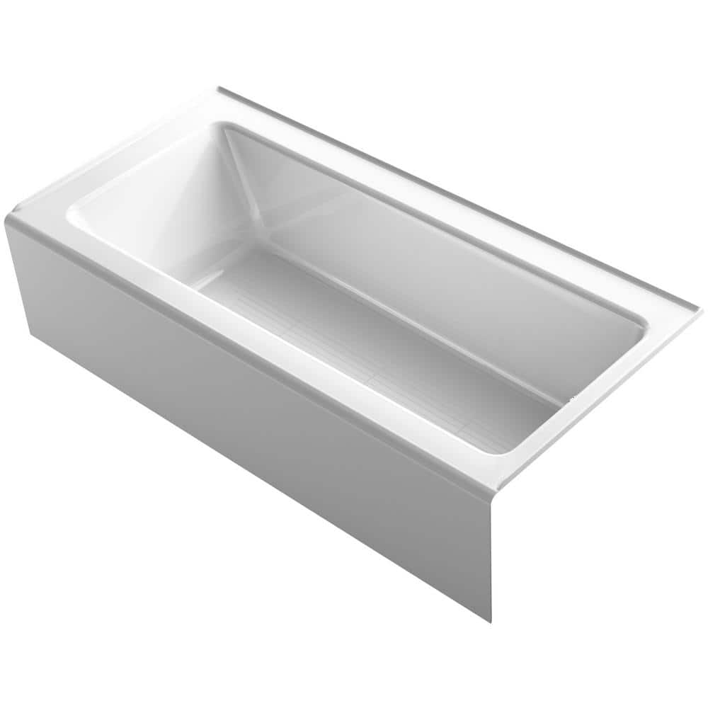 Bellwether 66" White Cast Iron Alcove Soaking Bathtub