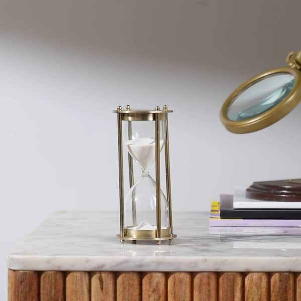 Unbranded Chic Gold Aluminum Mini Hourglass Sand Timer (Set of 1)