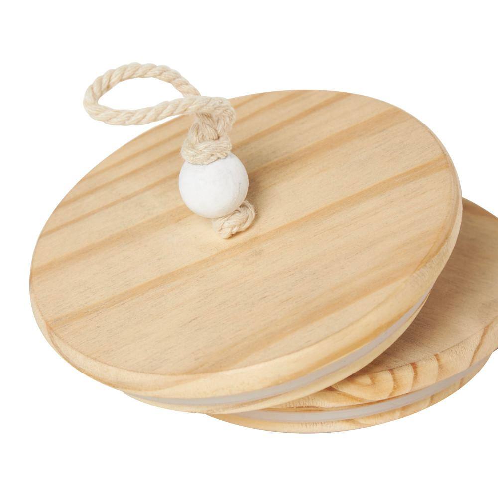 White Glass Canister Set with Wooden Lids
