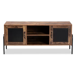 Valeska 48.4 in. Walnut Brown and Black TV Stand Fits TV's up to 52 in.