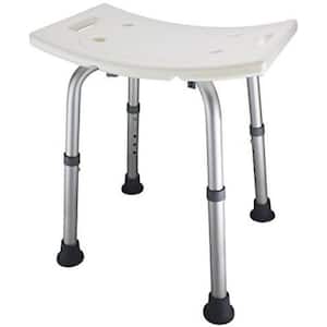 12.5 in. to 18 in. Shower Chair Adjustable Lightweight Shower Bench for Elderly and Disabled in White
