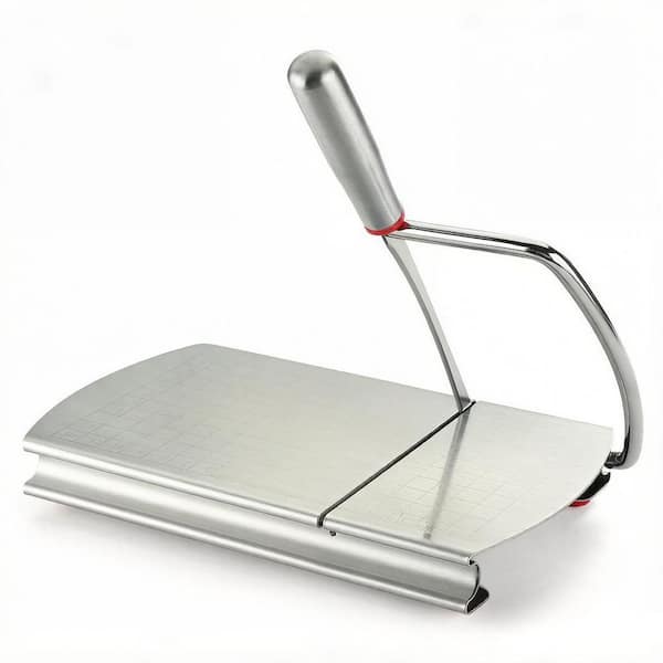 Cheese Slicer Cutter, Stainless Steel Cheese Cutter Board with Blade for Block Cheese, Vegetables, Butter, Sausages