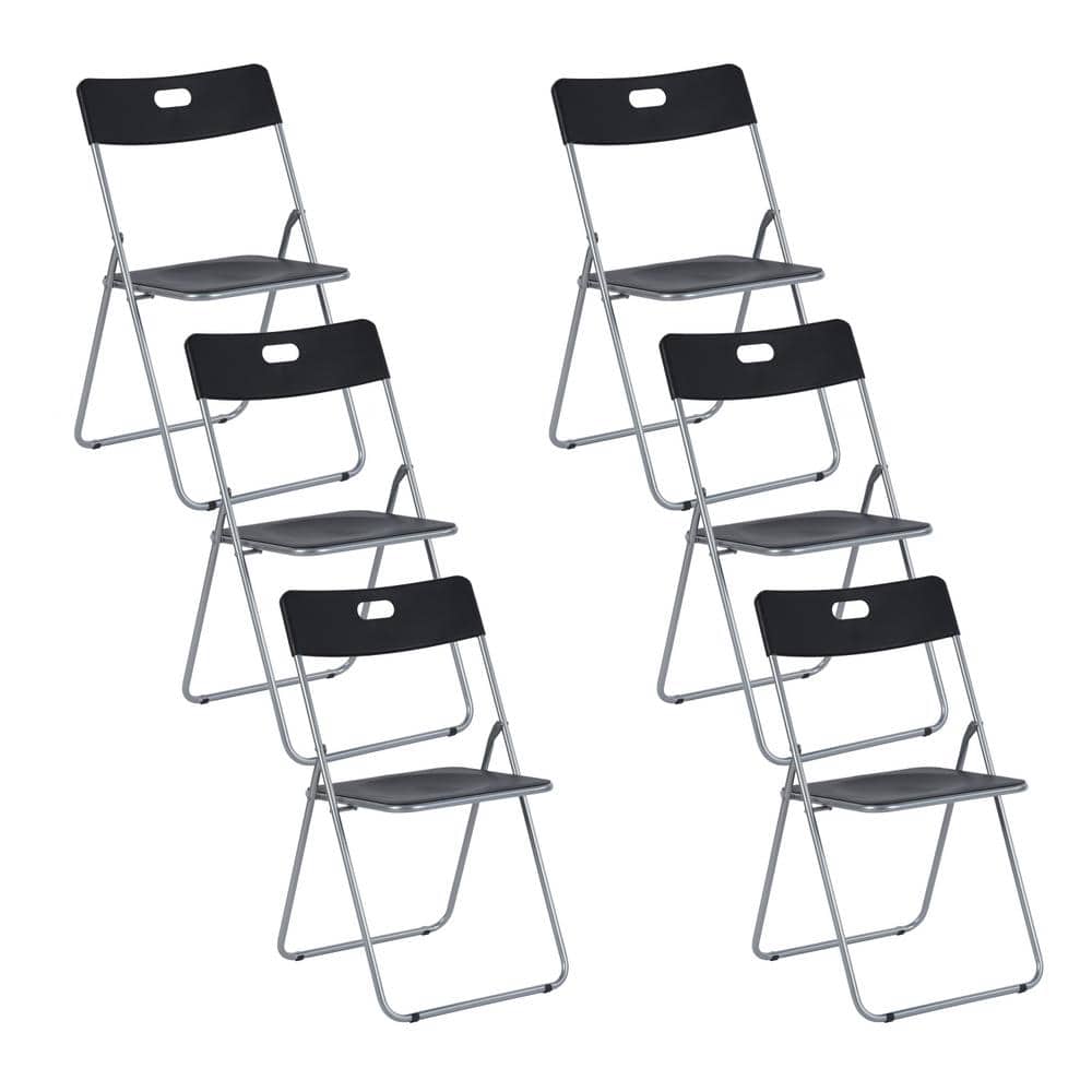 Homy Casa Mimosa BLack Metal Frame Plastick Seat Portable No Homy Casa Mimosa BLack Metal Frame Plastick Seat Portable No