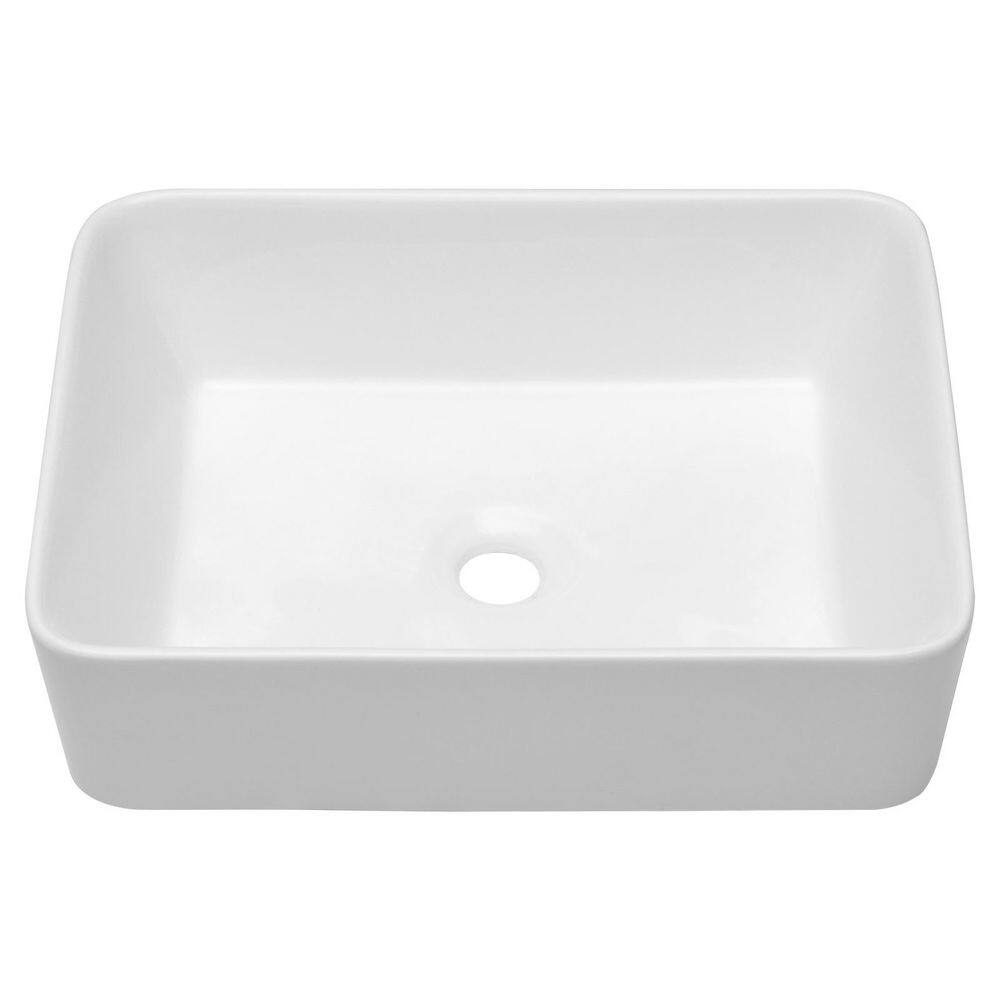 19 in. x 15 in. Bathroom White Porcelain Rectangular Ceramic Vanity Vessel Sink Art Basin price history on PriceWatchPro