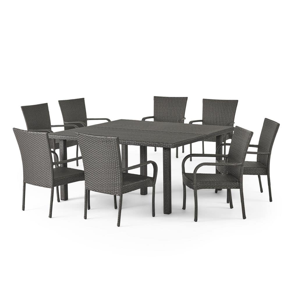 Fiona 30 in. Grey 9-Piece Metal Square Outdoor Dining Set price history on PriceWatchPro
