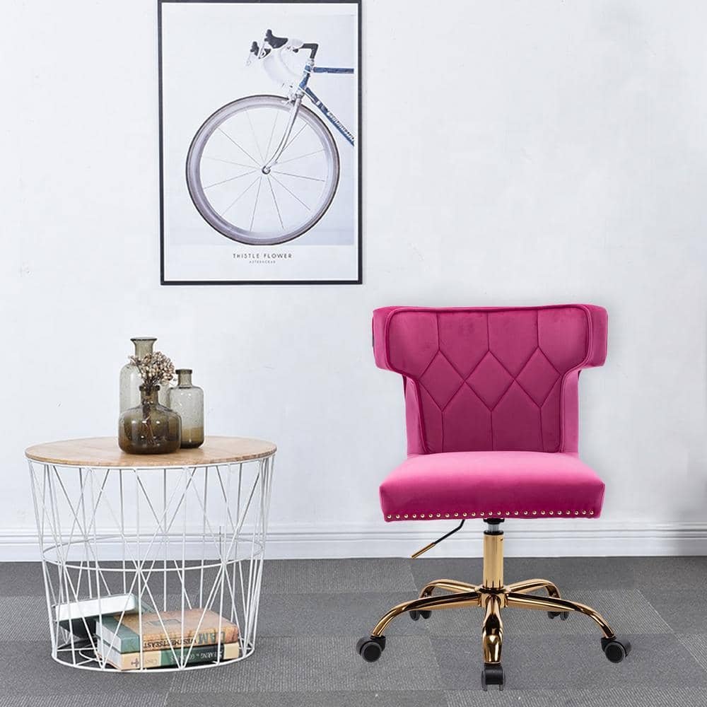 Modern leisure office chair, Fuchsia Red W39527561.hd - The Home Depot