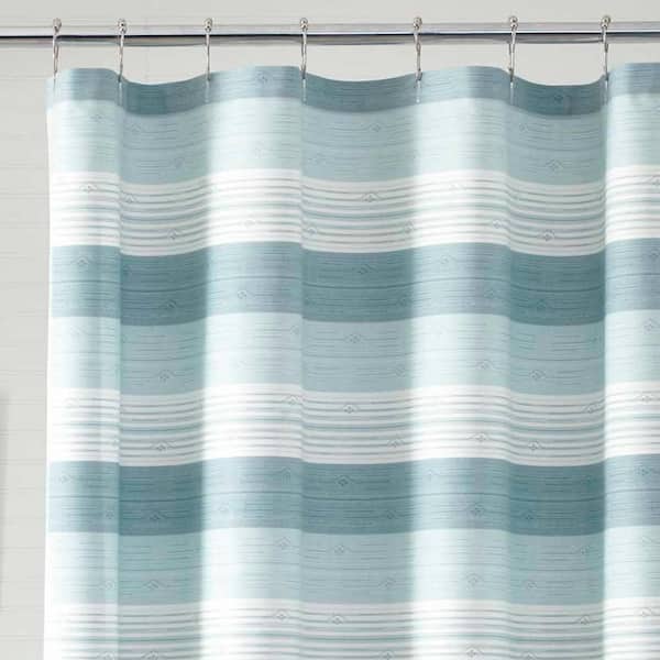 Hula Beach Blue Cotton 72in. X 72in. Shower Curtain
