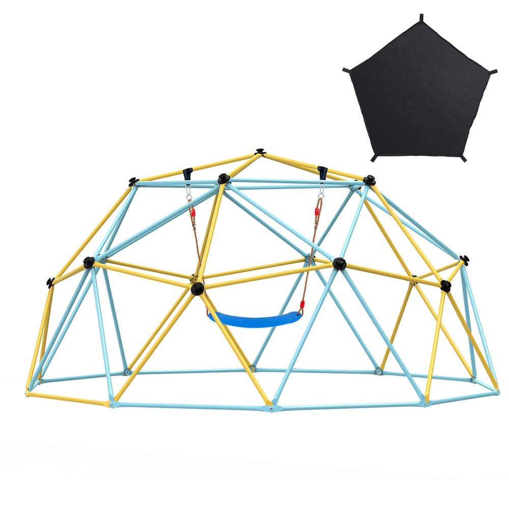 VEVOR Climbing Dome for Kids 3 to 10 Years Old 10 ft. Geometric Dome Climber with Hammock & Swing Jungle Gym Supports 750 lbs.