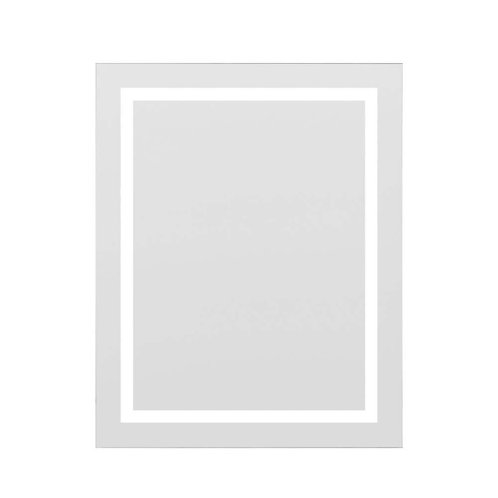 Miramar 24 in. W x 30 in. H Small Rectangular Frameless LED Wall Bathroom V