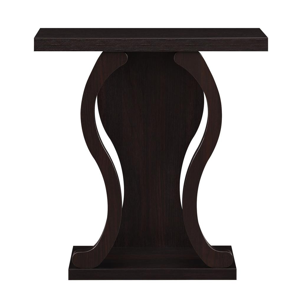 Newport Terry B Espresso Wood Console Table with Storage Shelf