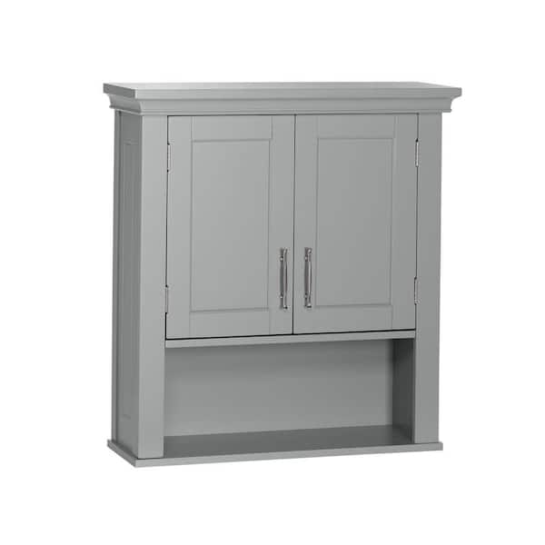 Somerset 22.88 in. W x 24.81 in. H x 7.88 in. D Bathroom Storage Wall Cabinet and Laundry Medicine Cabinet in Gray