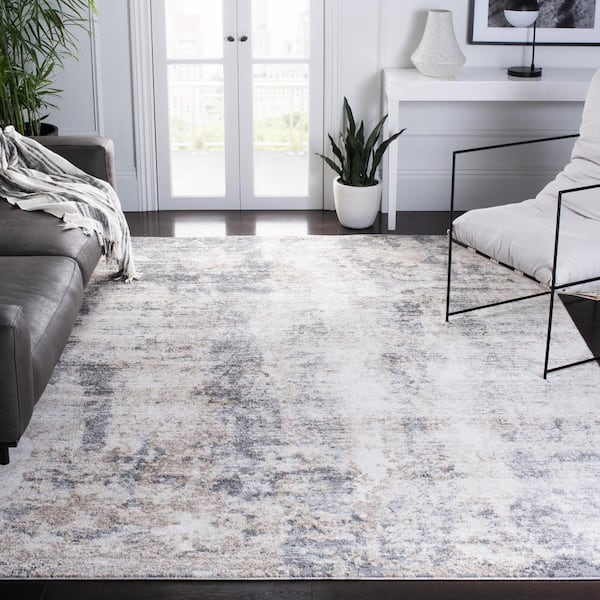 Aston Ivory/Gray 9 ft. x 12 ft. Geometric Abstract Area Rug