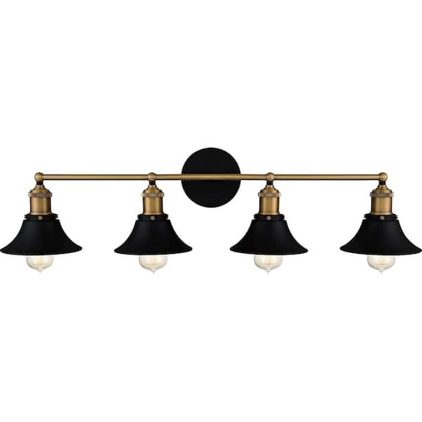 Trafalgar 33 in. 4-Light Matte Black Vanity Light