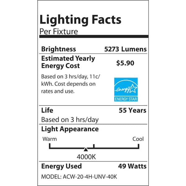 NICOR Lighting 4000K LED Wraparound Ceiling Fixture White WPR-10-UNV-40