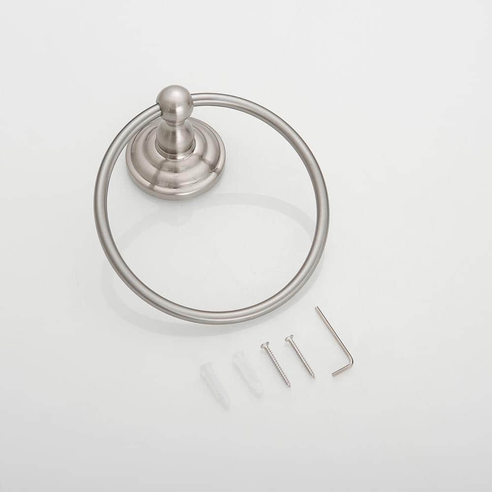 Brushed Nickel Wall Mounted Circular Towel Ring