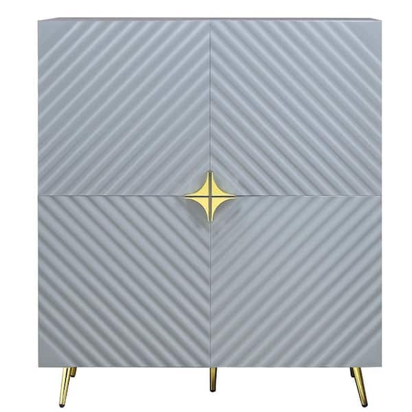 Acme Furniture Gaines Gray High Gloss Accent Cabinet