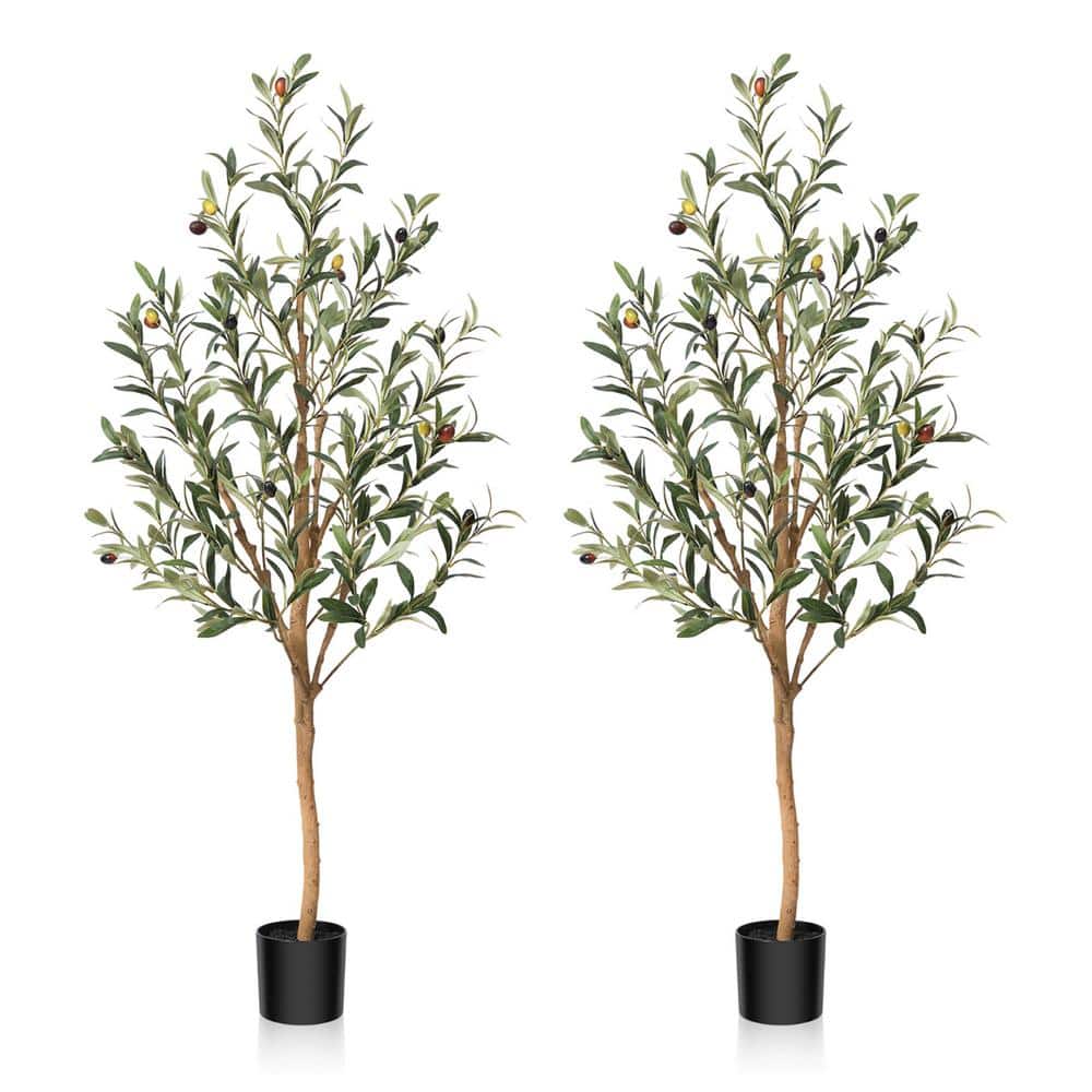 DR.Planzen 4 ft. Artificial Olive Tree, Lifelike Fruits and
