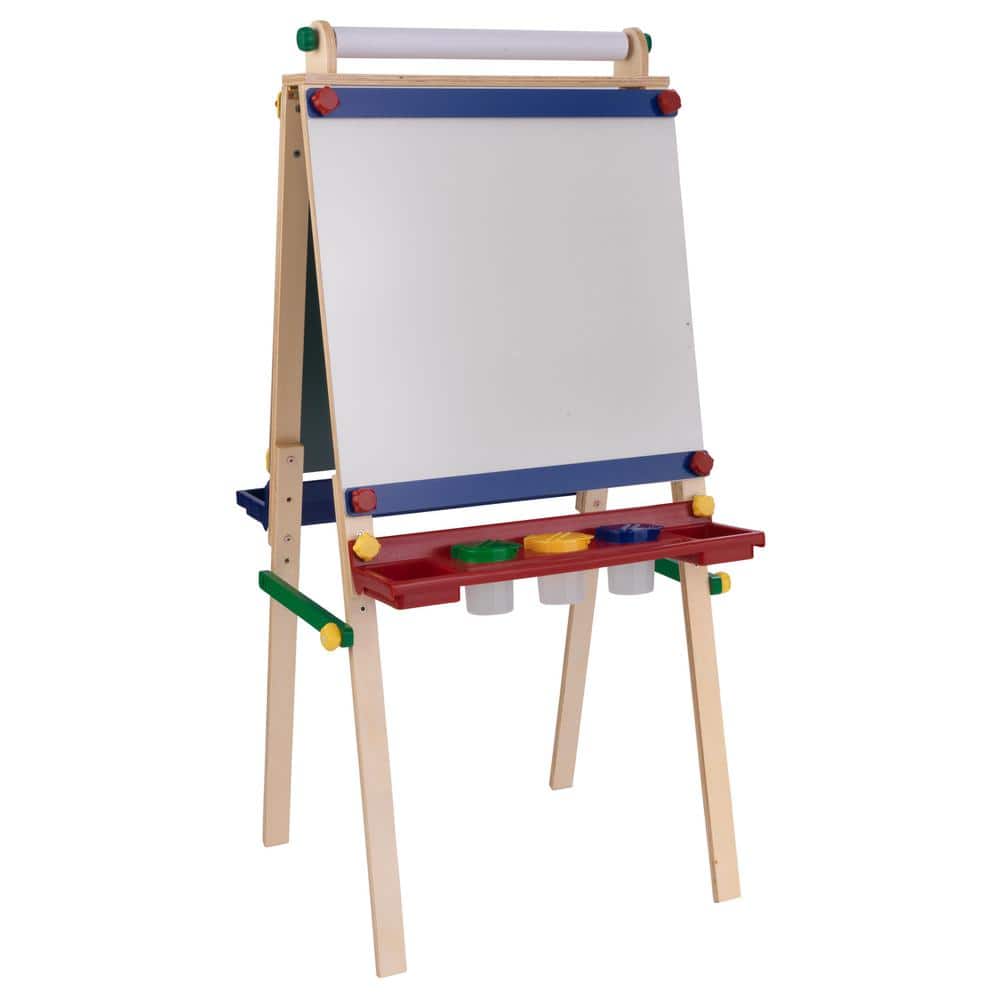 Honeyjoy Kids Adjustable Art Easel w/Paper Roll Double-Sided Drawing Easel  Board