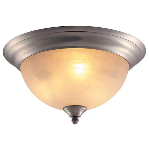 Hampton Bay 3-Light Brushed Nickel Flush Mount