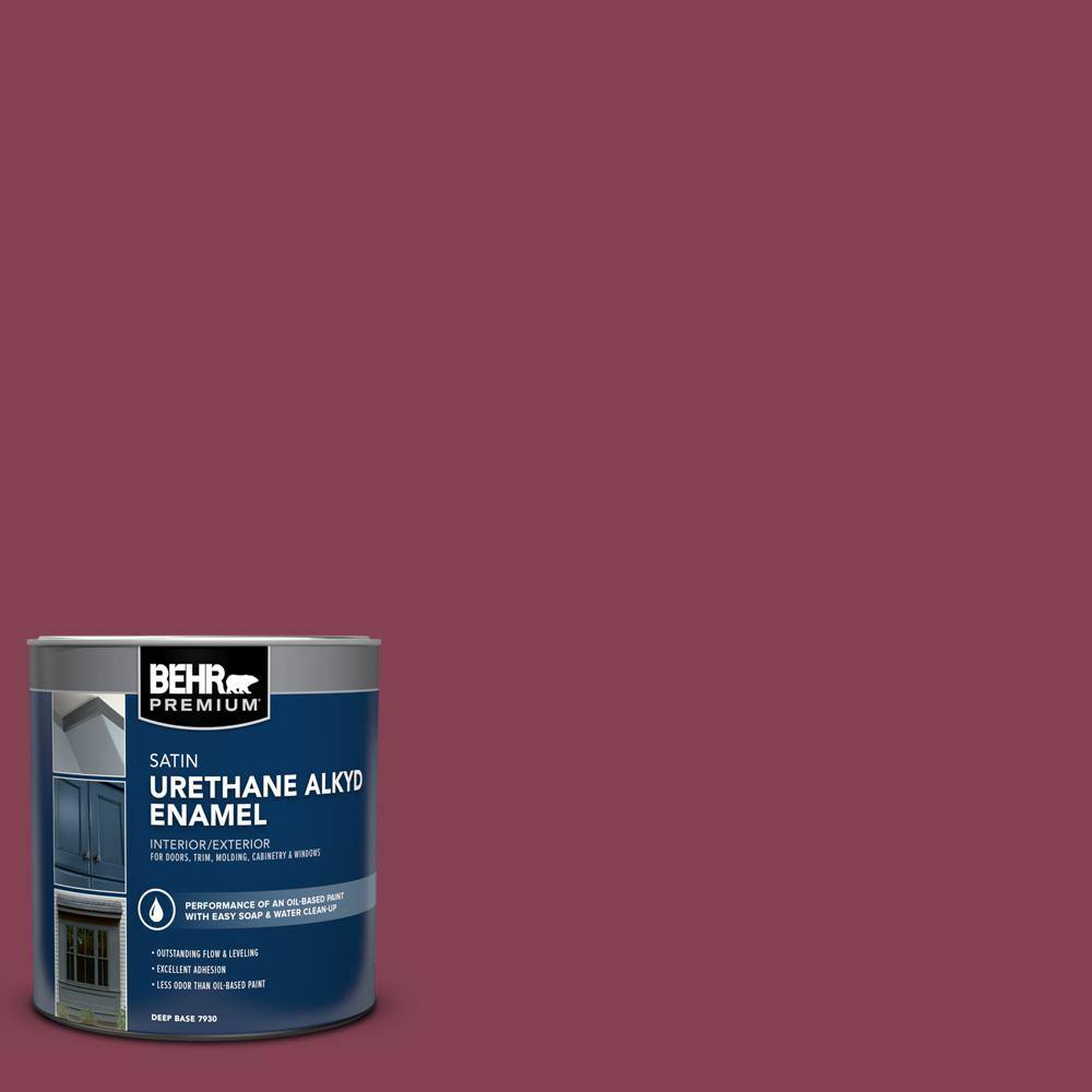 BEHR PREMIUM 1 qt. M1307 Sugar Beet Satin Enamel Urethane Alkyd