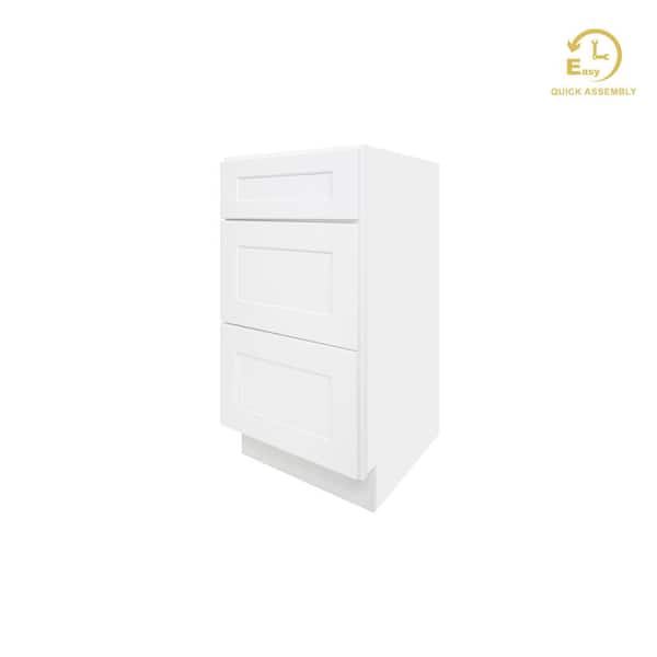 Easy-DIY 18 in. W x 21 in. D x 34.5 in. H in Ready to Assemble Bath Vanity Cabinet without Top in Shaker White