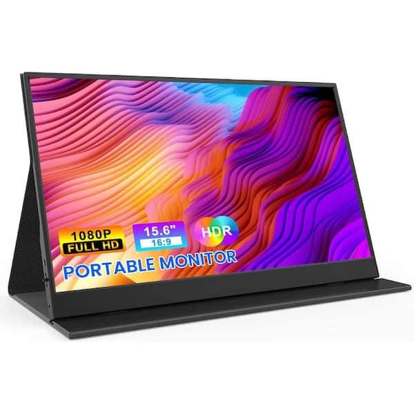 Yichuhaoxi Portable Travel Monitor 15.6 in. FHD 1080P for Laptop Ultra-Slim HDR IPS Computer Gaming Display in Black