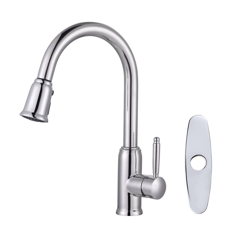 ARCORA Single Handle Pull Out Sprayer Kitchen Faucet Included Deckplate
